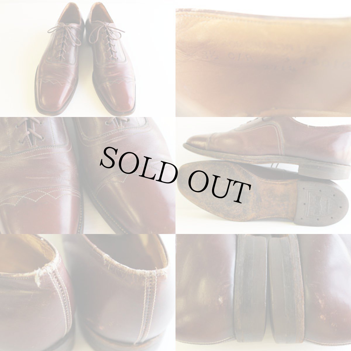 画像3: ビンテージ UNKNOWN ストレートチップ レザーシューズ★革靴 (3)