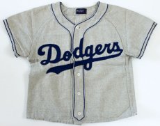 画像1: 50s USA製 Mac GREGOR Dodgers フェルトパッチ ウール ベースボールシャツ 32 (1)