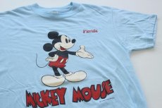 画像1: 80s USA製 ミッキー マウス Tシャツ 水色 L (1)