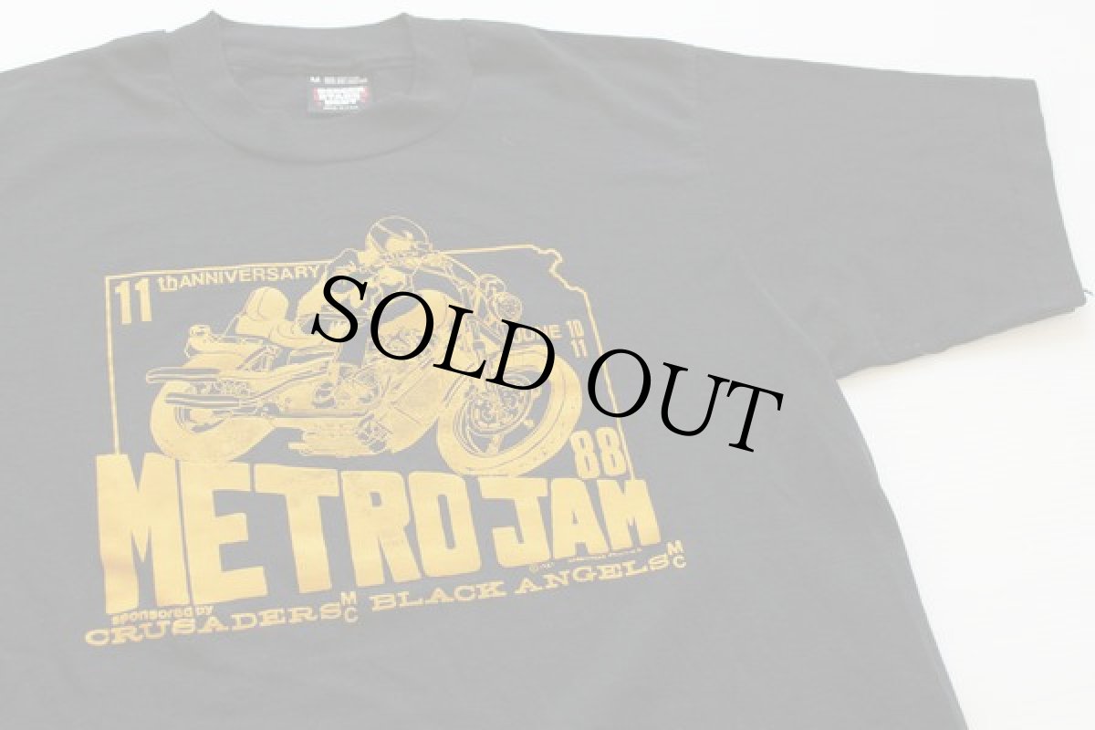 画像1: 80s USA製 METRO JAM 88 BLACK ANGELS MC Tシャツ 黒 M (1)