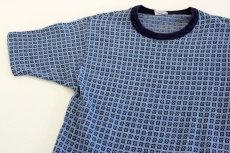 画像1: 70s Par Knit 総柄 ジャガードTシャツ M (1)