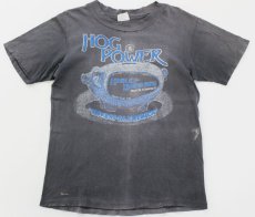 画像2: 80s  USA製 HARLEY HOGPOWER ハーレー ダビッドソン コットンTシャツ 墨黒 M (2)