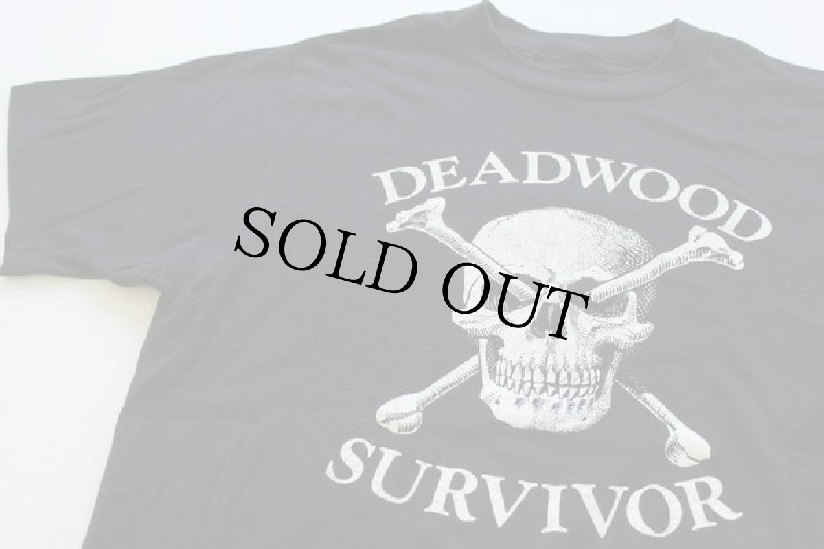 画像1: 80s DEADWOOD SURVIVOR MC スカル Tシャツ 黒 (1)