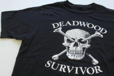 画像1: 80s DEADWOOD SURVIVOR MC スカル Tシャツ 黒 (1)