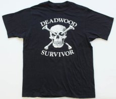 画像2: 80s DEADWOOD SURVIVOR MC スカル Tシャツ 黒 (2)