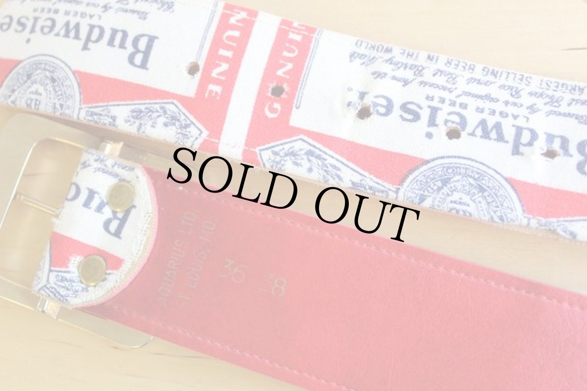 画像3: 70s Budweiserバドワイザー 総柄プリント ベルト 36 38 (3)