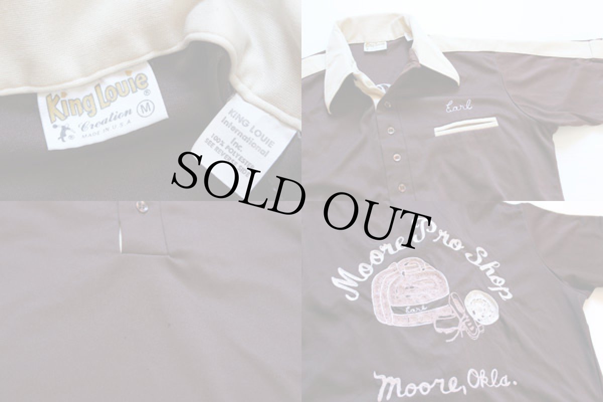 画像3: 70s USA製 King Louieキングルイ チェーン刺繍 ボウリングシャツ M (3)