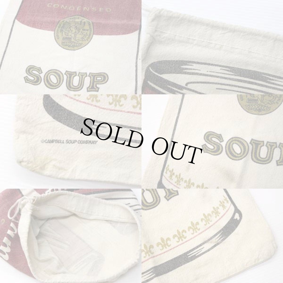画像3: ビンテージ Campbell's SOUP キャンベル スープ 染み込みプリント 布袋★アンディウォーホル (3)