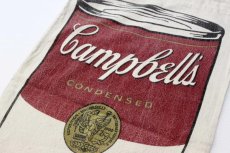 画像1: ビンテージ Campbell's SOUP キャンベル スープ 染み込みプリント 布袋★アンディウォーホル (1)