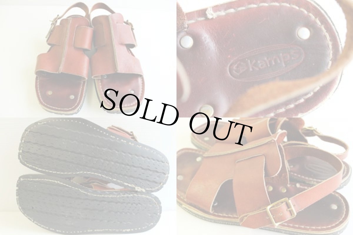 画像3: 70s Skamps タイヤソール レザー サンダル 茶 (3)