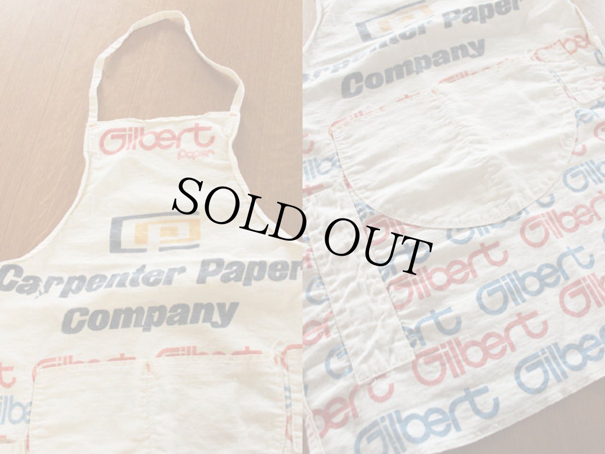 画像3: ビンテージ Gilbert paper キャンバス ワークエプロン 生成り★総柄 (3)