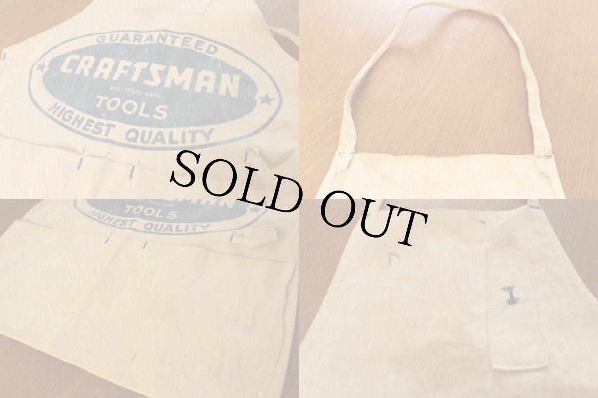 画像3: ビンテージ CRAFTSMAN TOOLS キャンバス ワークエプロン 生成り (3)