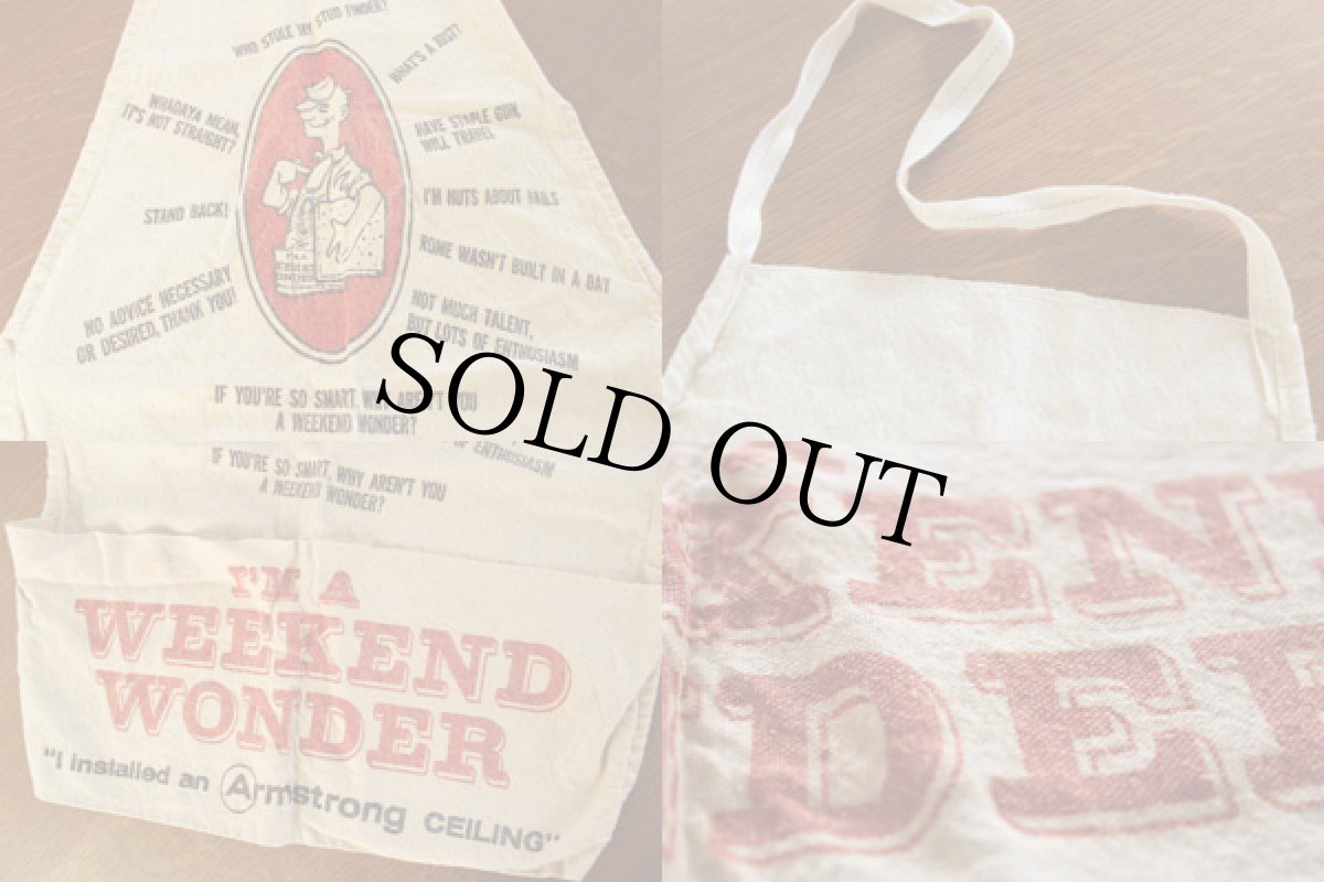 画像3: ビンテージ I'M A WEEKEND WONDER キャンバス ワークエプロン 生成り (3)