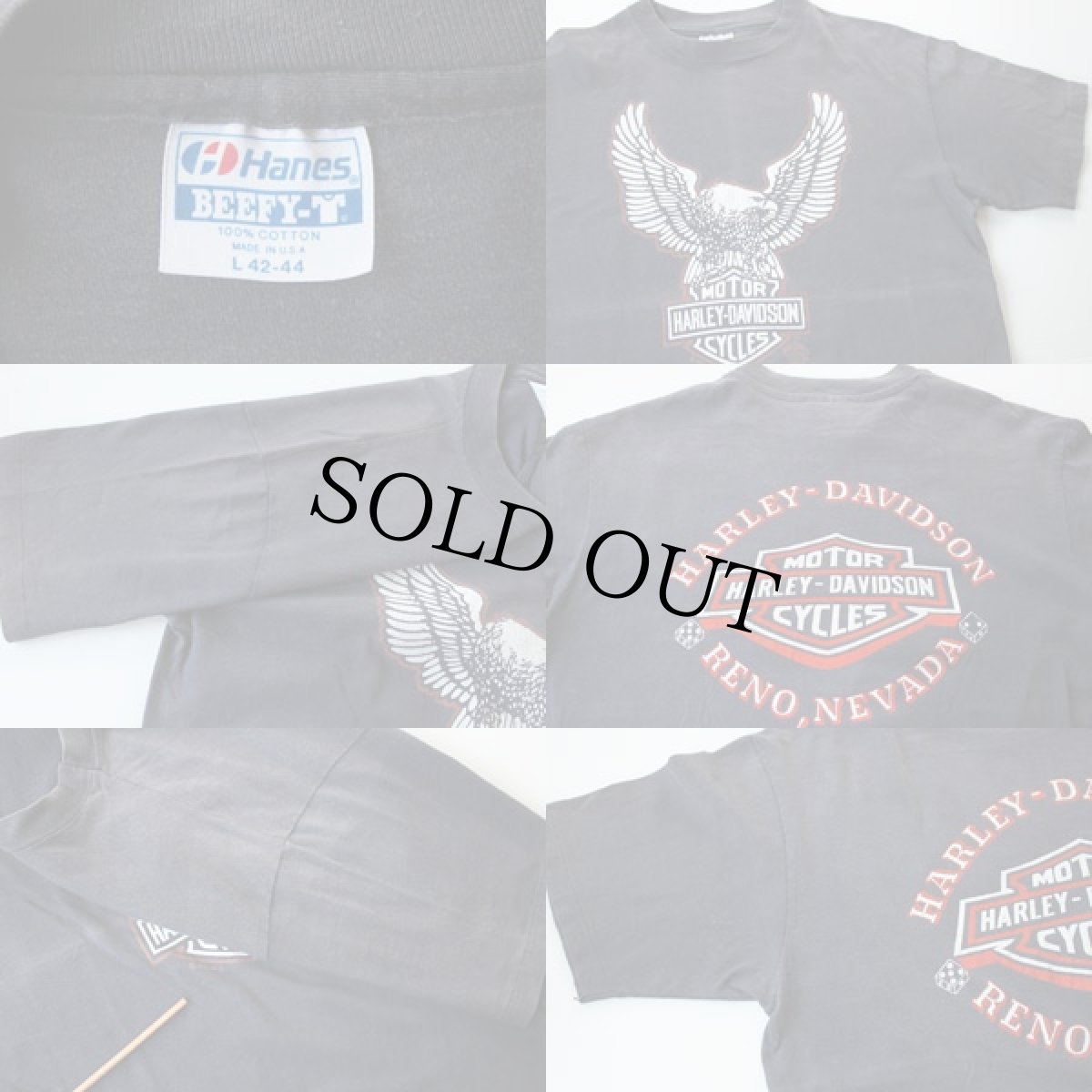 画像3: 80s USA製 HARLEY-DAVIDSON ハーレー ダビッドソン コットンTシャツ 炭黒  L (3)