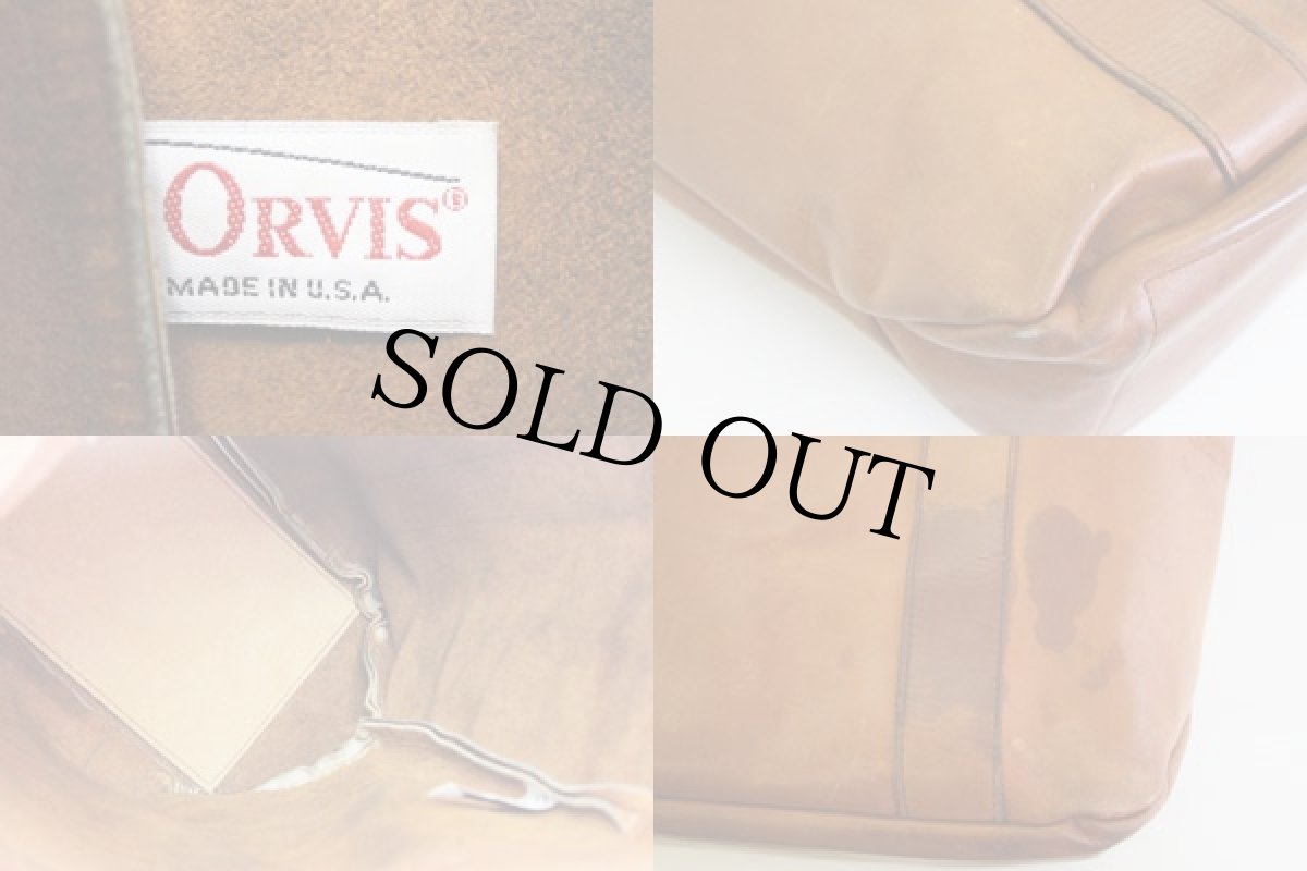 画像3: 80s USA製 ORVISオービス レザー トートバッグ 茶 (3)