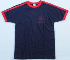 画像2: 70s USA製 Championチャンピオン WISCONSIN バッキー リンガーTシャツ 紺 M (2)