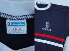 画像3: 70s USA製 Championチャンピオン MINNESOTA リンガーTシャツ 紺 L (3)