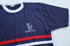 画像1: 70s USA製 Championチャンピオン MINNESOTA リンガーTシャツ 紺 L (1)