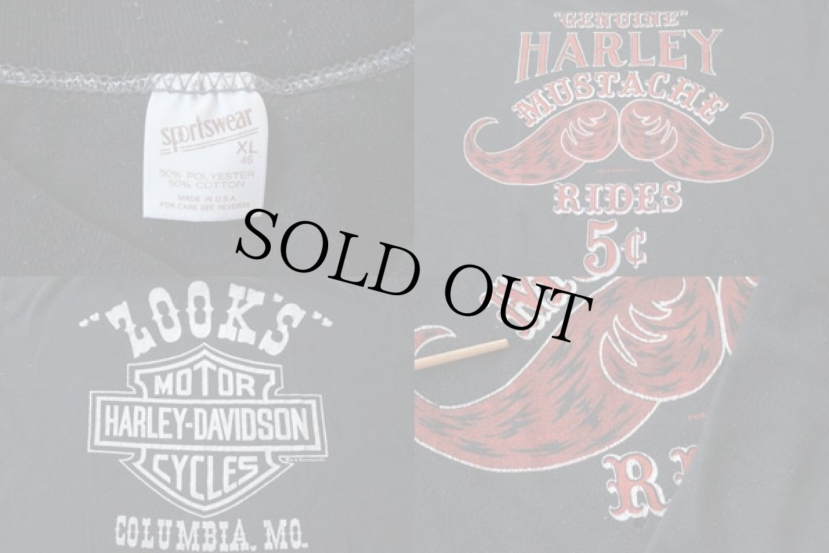 画像3: 80s USA製 HARLEY-DAVIDSON MUSTACHE ハーレー ダビッドソン Tシャツ XL (3)