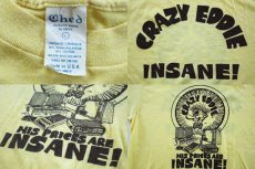 画像3: 80s USA製 CRAZY EDDIE 染み込みプリント Tシャツ 黄 L (3)