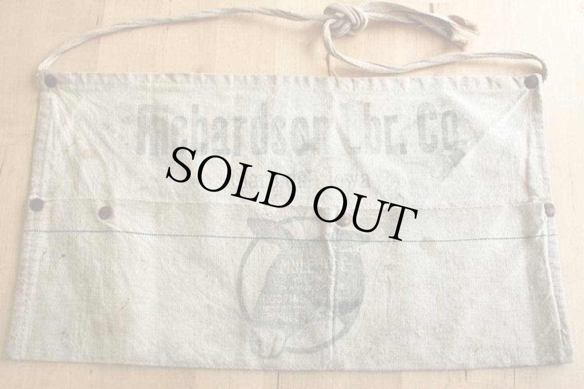 画像2: ビンテージ Richadson Lbr 耳付き キャンバス ワークエプロン 生成り (2)