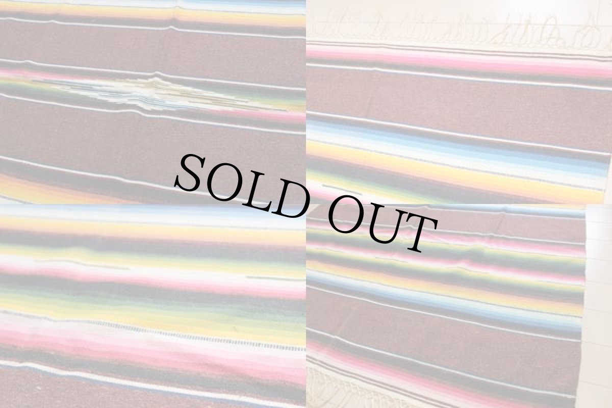 画像3: ビンテージ メキシカンラグ サラペ 大判 (3)