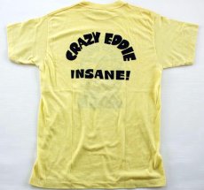 画像2: 80s USA製 CRAZY EDDIE 染み込みプリント Tシャツ 黄 L (2)