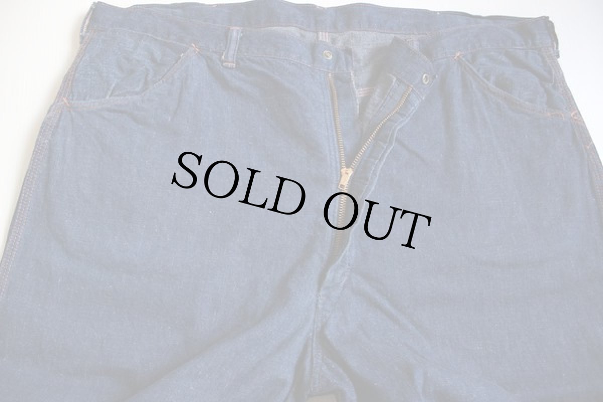 画像2: 60s UNKNOWN インディゴ デニム ペインターパンツ w42 (2)