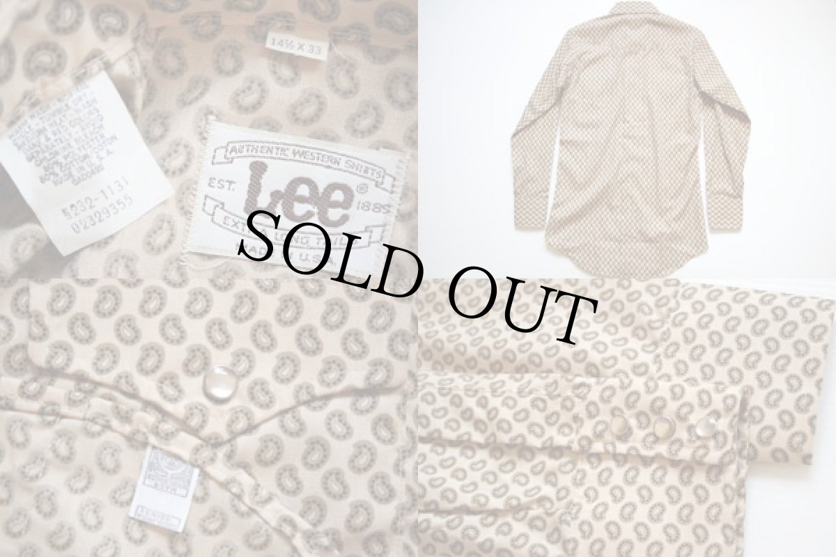 画像3: デッドストック★70s USA製 Leeリー ペイズリー 総柄 ウエスタンシャツ 14.5 (3)