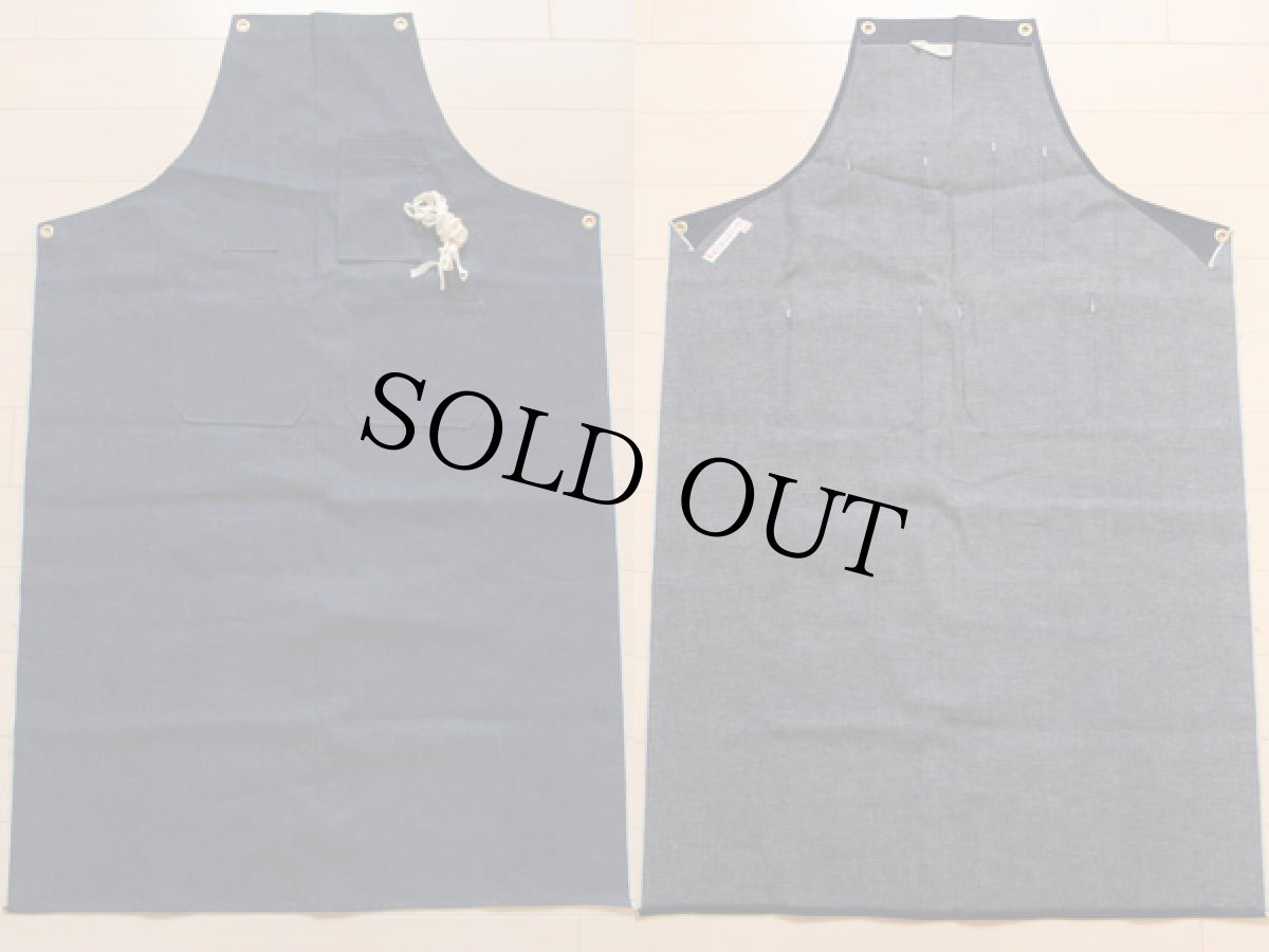 画像2: デッドストック★ビンテージ 耳付き インディゴ デニム ワークエプロン (2)