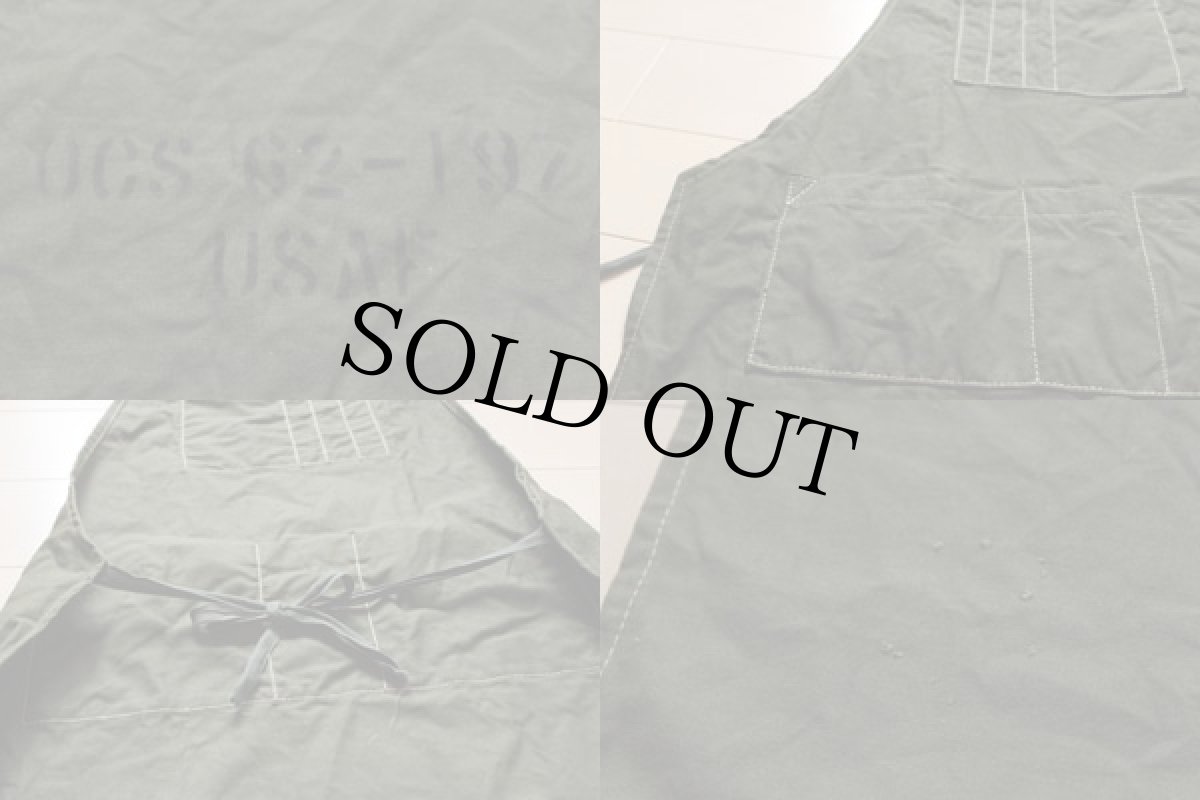 画像3: 60s 米軍 USAF コットンツイル エプロン オリーブ (3)