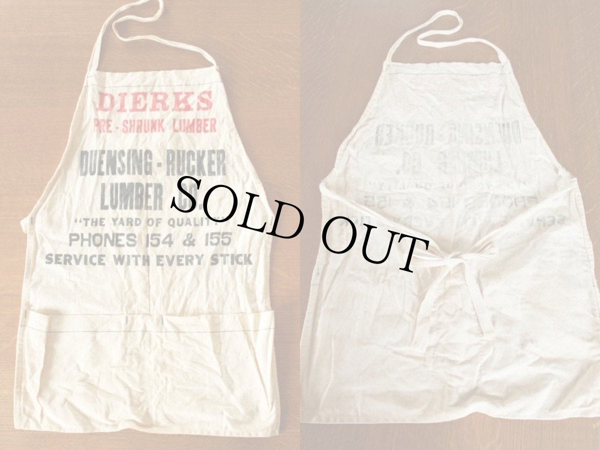 画像2: ビンテージ DIERKS LUMBER 耳付きキャンバス ワークエプロン (2)