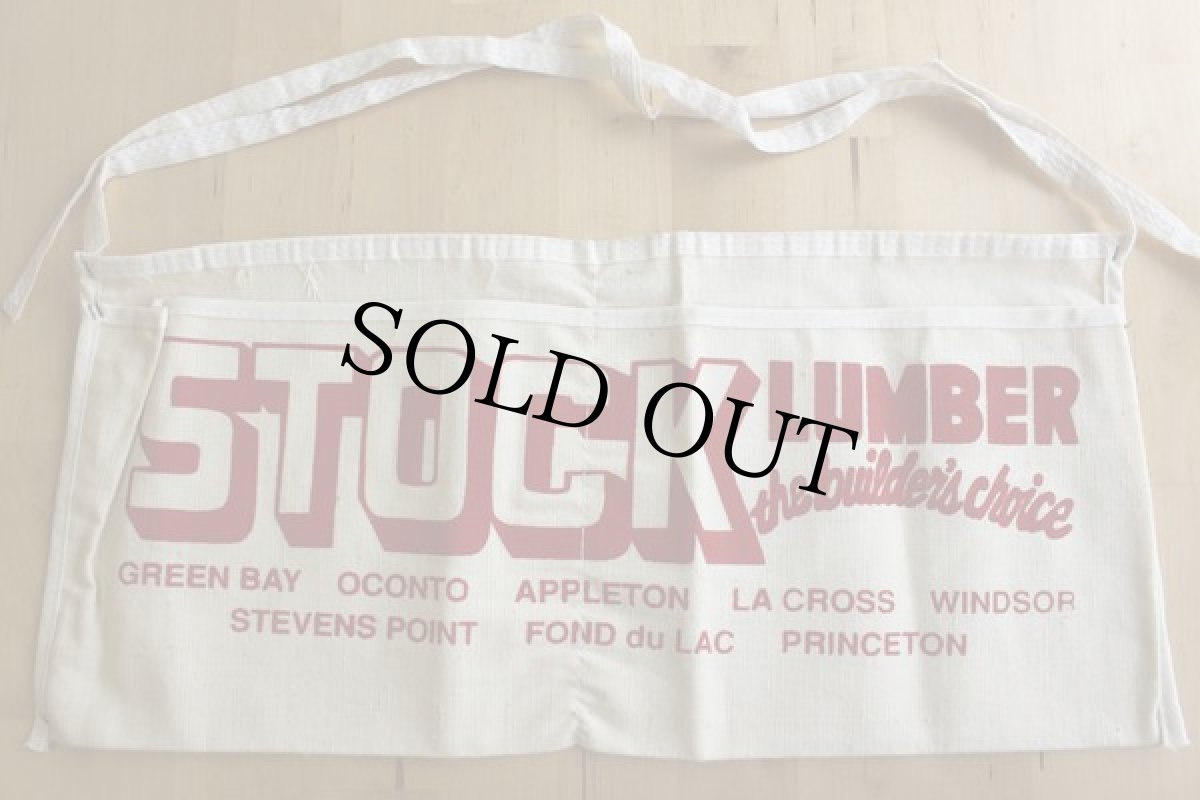 画像2: デッドストック★ビンテージ STOCK LUMBER キャンバス ワークエプロン 生成り (2)