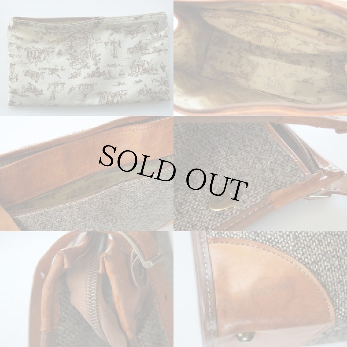 画像3: 70s hartmann luggage レザー×ツイード ショルダーバッグ (3)