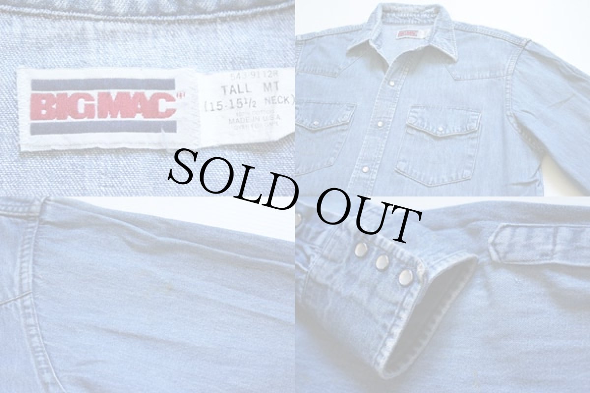 画像3: 80s USA製 BIGMACビッグマック デニム ウエスタンシャツ MT (3)