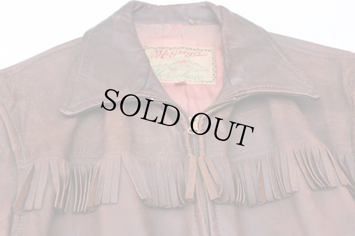 画像3: 40s McGREGORマクレガー ホースハイド レザー スポーツジャケット (3)