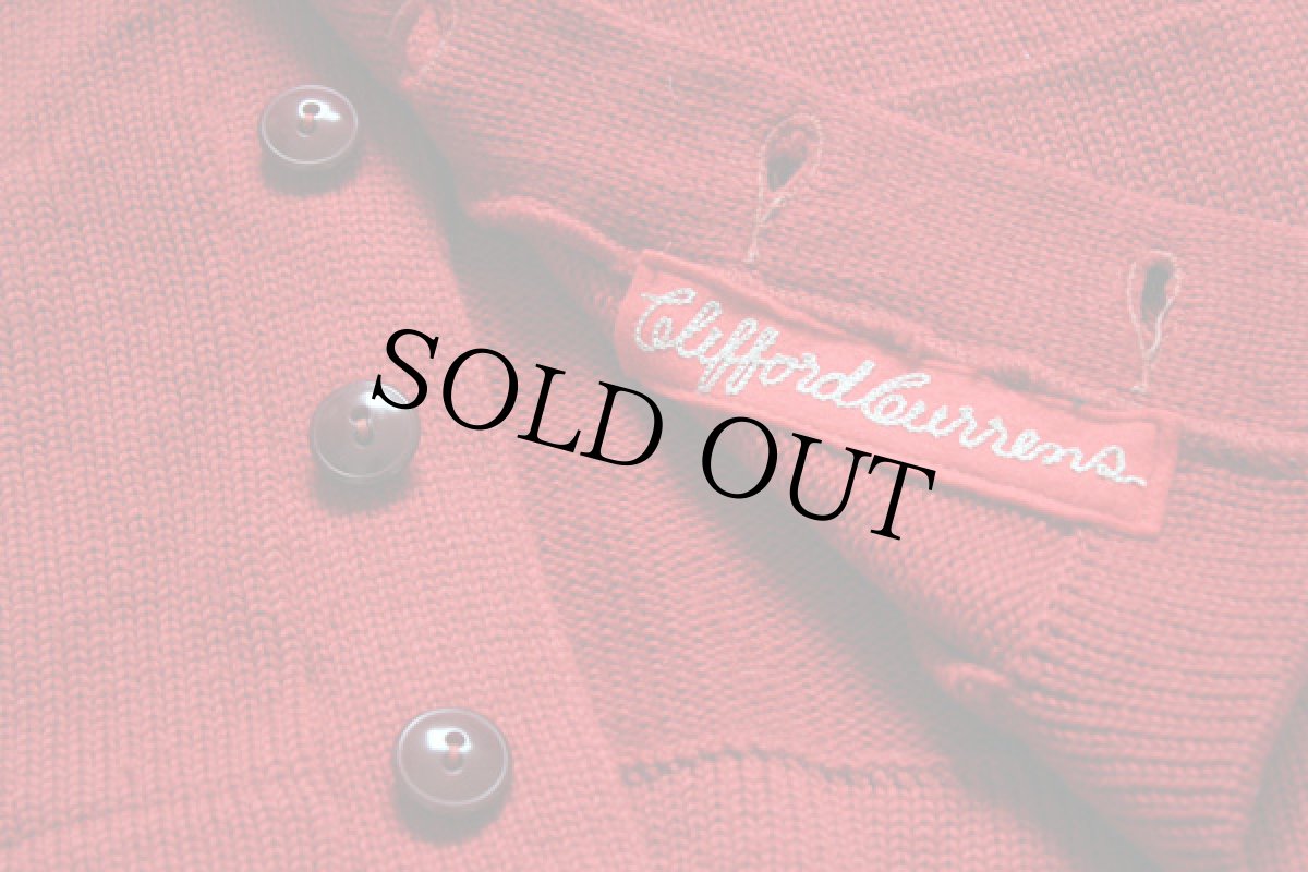 画像5: 40s CHAMPIONチャンピオン ランタグ ローゲージ ウールニット レタードカーディガン (5)