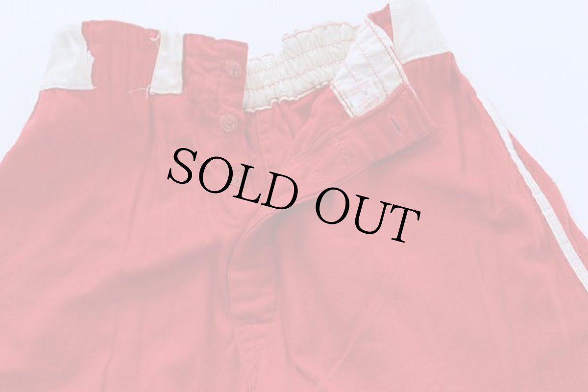 画像2: 50s Russell Southernラッセルサウザン コットン ベースボールパンツ 赤 S   (2)