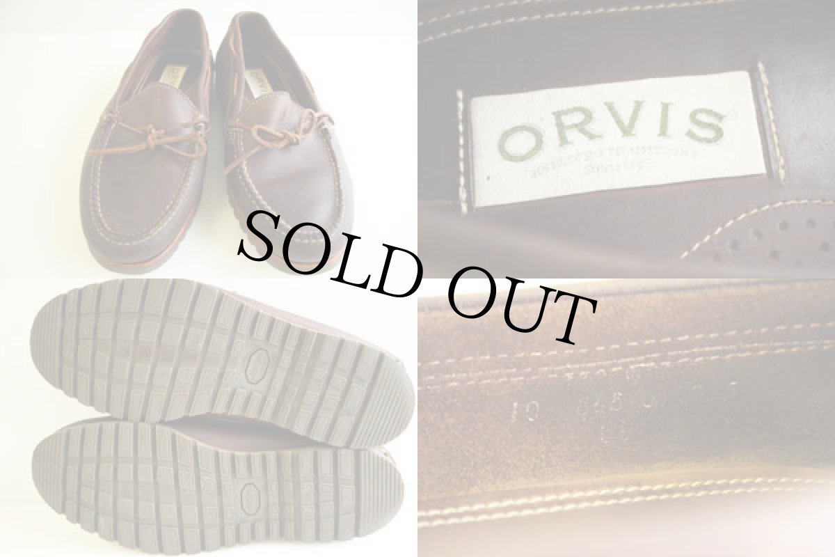 画像3: 00s USA製 ORVISオービス モカシン レザーシューズ 焦茶 10 (3)