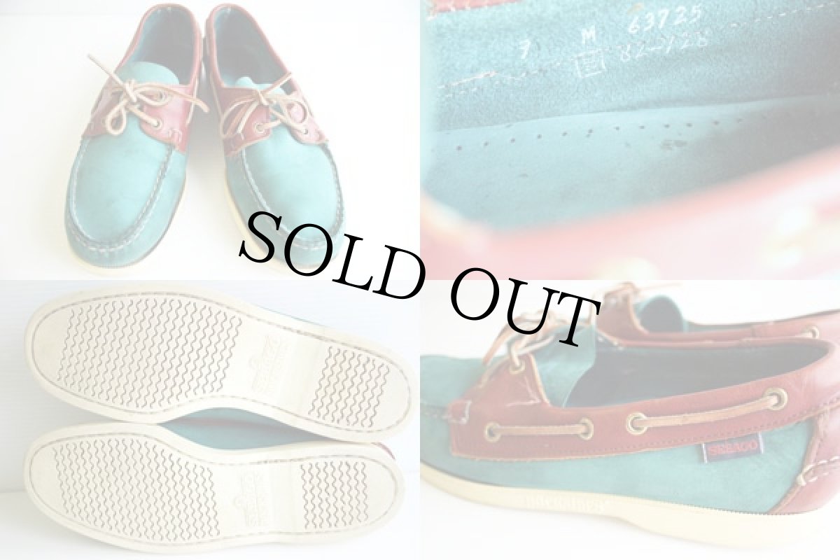 画像3: USA製 SEBAGO DOCKSIDES セバゴ ツートン レザー モカシン デッキシューズ 9M (3)