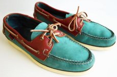 画像1: USA製 SEBAGO DOCKSIDES セバゴ ツートン レザー モカシン デッキシューズ 9M (1)