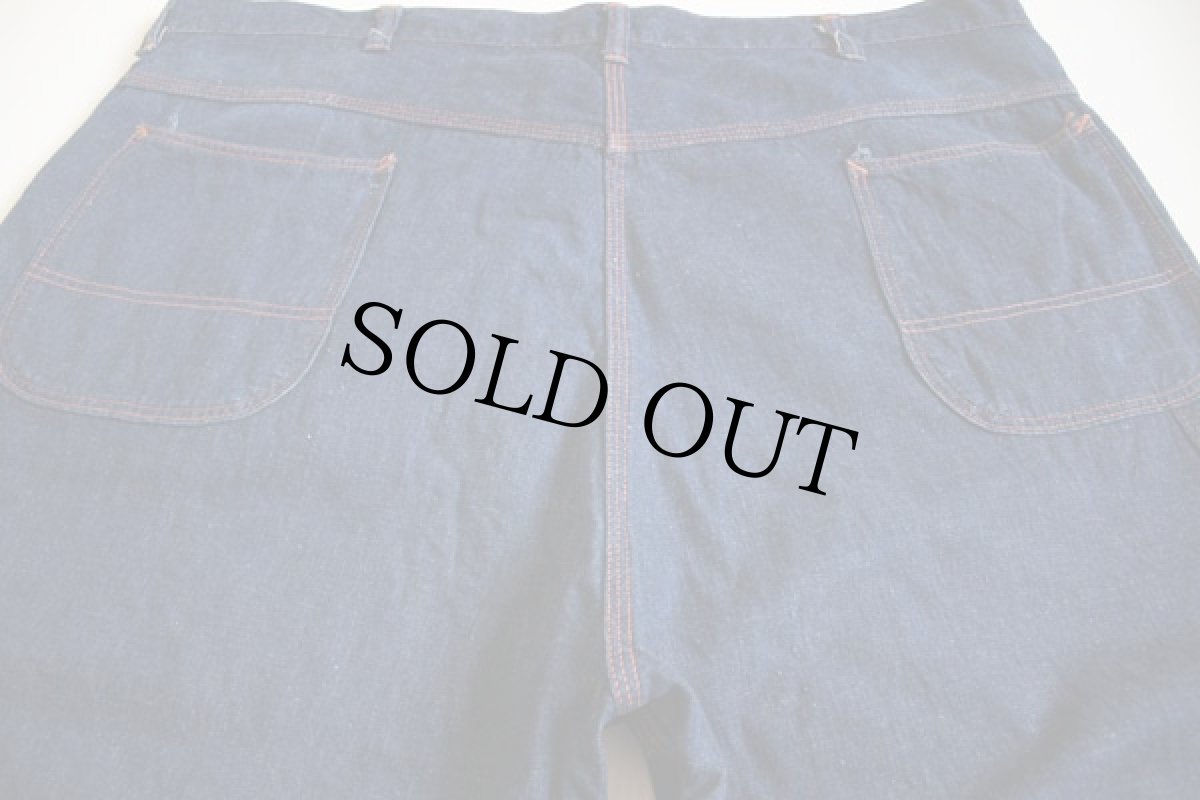 画像3: 60s UNKNOWN インディゴ デニム ペインターパンツ w42 (3)