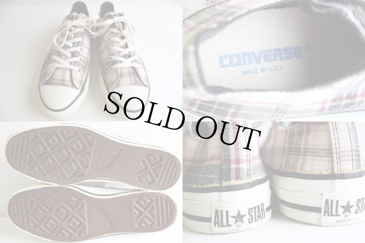 画像3: 90s USA製 CONVARSEコンバース ALL STARオールスター Low チェック 7.5 (3)
