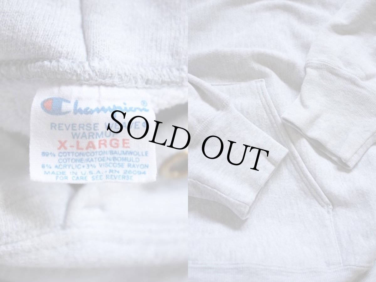 画像3: 80s USA製 Championチャンピオン ワンポイント リバースウィーブ スウェットパーカー 杢グレー XL (3)