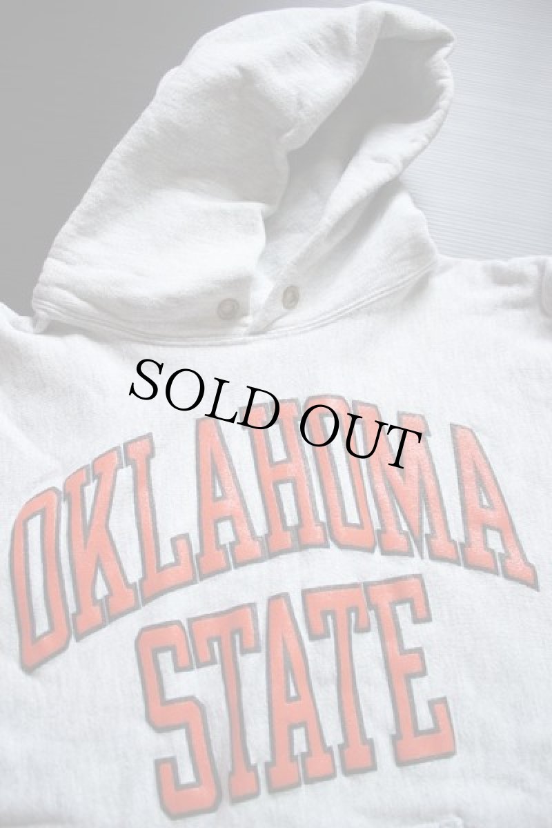 画像2: 80s USA製 Championチャンピオン OKLAHOMA STATE リバースウィーブ スウェットパーカー L (2)