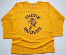 画像1: 70s USA製 ARTEX 海賊 フットボールTシャツ 黄 L (1)