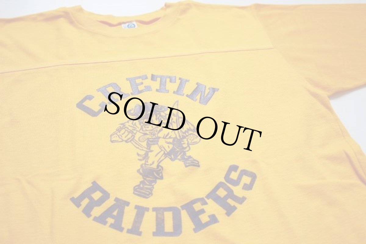 画像2: 70s USA製 ARTEX 海賊 フットボールTシャツ 黄 L (2)