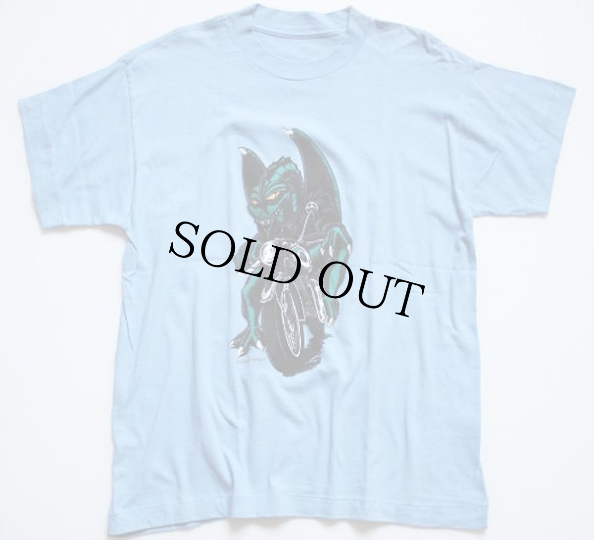 画像2: デッドストック★80s POWELLパウエル CABALLEROキャバレロ コットンTシャツ 水色 L (2)