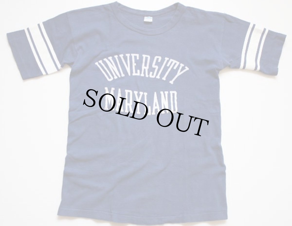 画像1: 70s USA製 Championチャンピオン フットボールTシャツ 紺 XL (1)