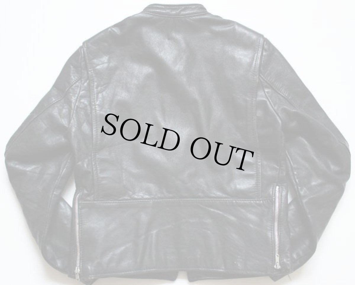 画像2: 70s Brooksブルックス シングルライダース レザージャケット 黒 (2)